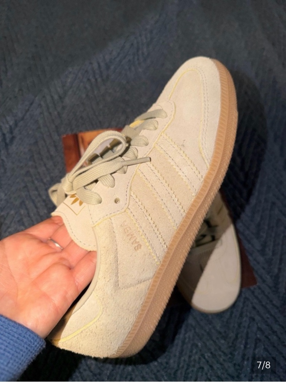 adidas Samba Suede Sneakers in Beige with Gum Sole